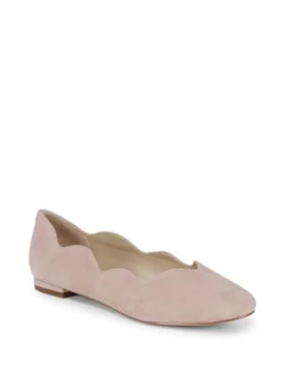 Shop Saks Fifth Avenue Perry Suede Flats In Blush