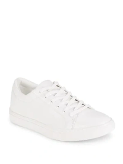 Shop Kenneth Cole Kip Leather Sneakers In White Gold
