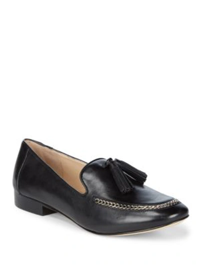 Shop Karl Lagerfeld Bari Leather Loafers In Black