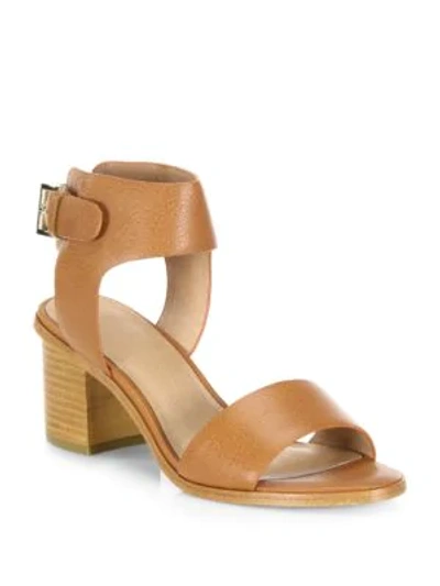 Shop Joie Bea Leather Mid-heel Sandals In Tan