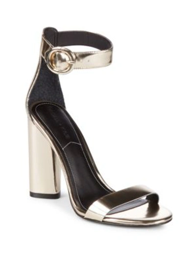 Shop Kendall + Kylie Giselle High-heel Suede Ankle Strap Sandals In Golle