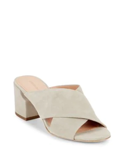 Shop Sigerson Morrison Rhoda Suede Block-heel Sandals In Taupe