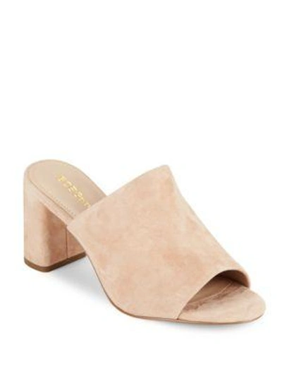 Shop Bcbgeneration Beverly Suede Mules In Shell