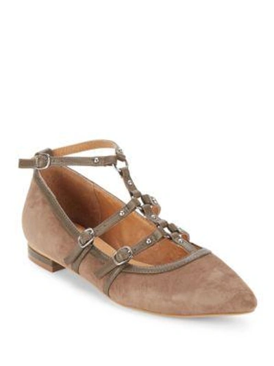Shop Corso Como Mince Suede Flats In Taupe