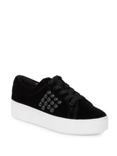 Shop Michael Kors Valin Velvet Platform Sneakers In Black