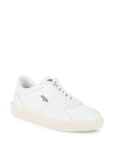 Shop Golden Goose Leather Star Sneakers In White