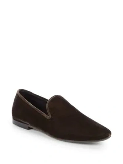 Shop Vince Bray Suede Loafers In Warm Grey