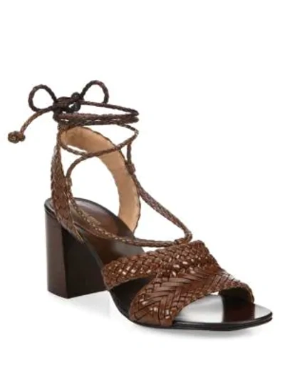 Shop Michael Kors Lawson Leather Lace-up Sandals In Nutmeg