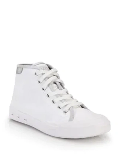 Shop Rag & Bone Standard Issue Canvas High-top Sneakers In White