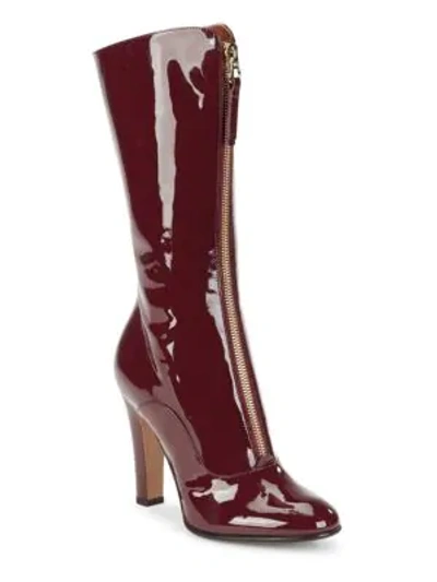 Shop Valentino Mid-calf Leather Ankle Boots In Red