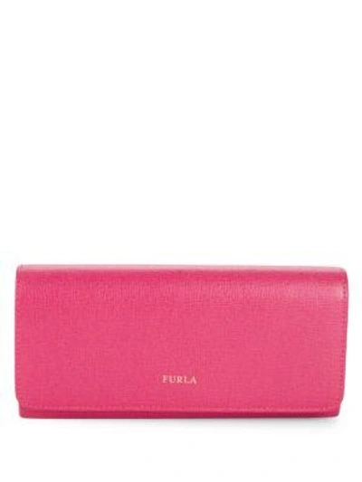 Shop Furla Logo Leather Continental Wallet In Gloss