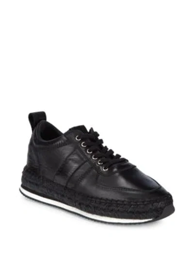 Shop Mcq By Alexander Mcqueen Leather Lace-up Espadrilles In Black