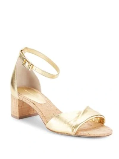 Shop Diane Von Furstenberg Florence Metallic Nappa Leather Sandals In Gold