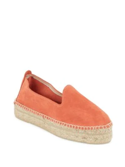 Shop Manebi Hampton Suede Leather Espadrilles In Mandarin