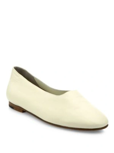 Shop Vince Maxwell Leather Ballet Flats In Cream