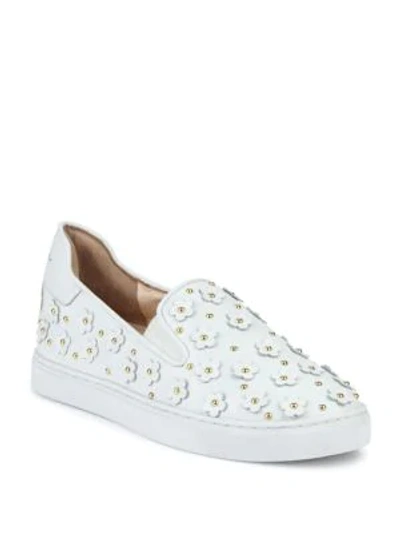 Shop Isa Tapia Taylor Floral-accented Sneakers In White Nappa