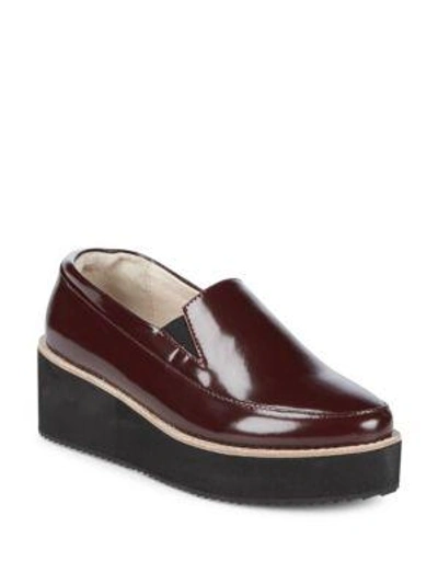 Shop Sol Sana Tabbie Leather Platform Loafers In Wine