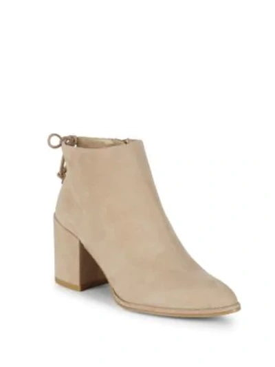 Shop Stuart Weitzman Lofty Suede Booties In Beige