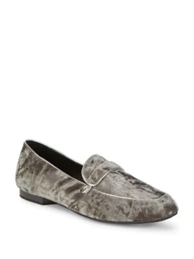 Shop Donald J Pliner Haven Velvet Loafers In Grey