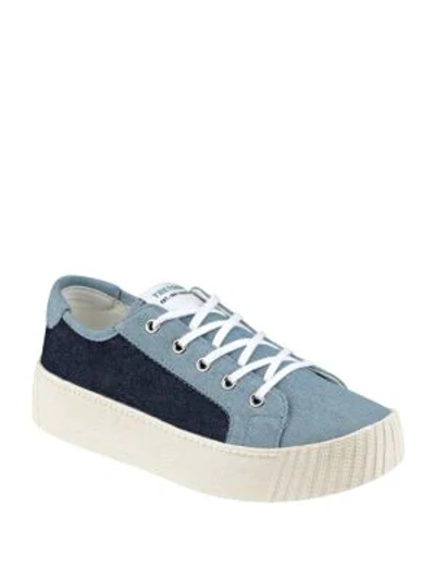 Shop Tretorn Tonal Lace-up Sneakers In Blue