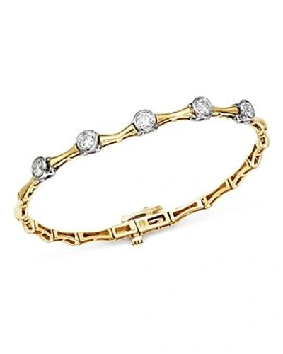 Shop Bloomingdale's Diamond Five Bezel Bracelet In 14k White & Yellow Gold, 1.0 Ct. T.w. - 100% Exclusive In White/gold