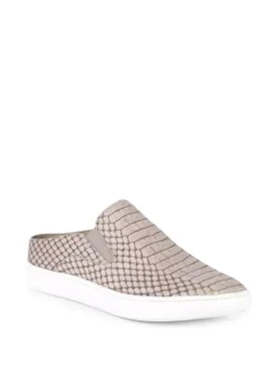 Shop Vince Verrell Leather Backless Sneakers In Fossil