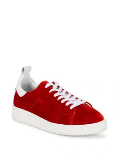 Shop Golden Goose Velvet Starter Sneakers In Red