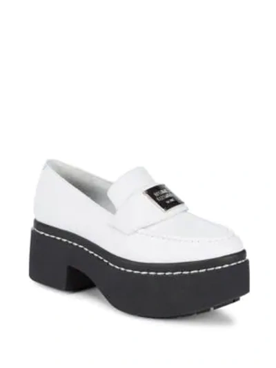 Shop Opening Ceremony Leather Platform Loafers In White