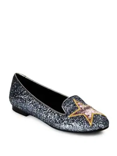 Shop Chiara Ferragni Glitter Ballerina Flats In Silver