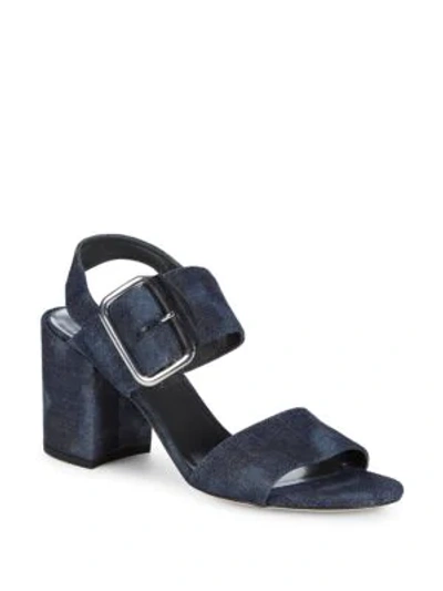 Shop Stuart Weitzman City Denim Sandals In Navy