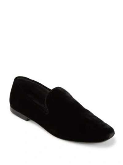 Shop Vince Bray Fabric Loafers In Black