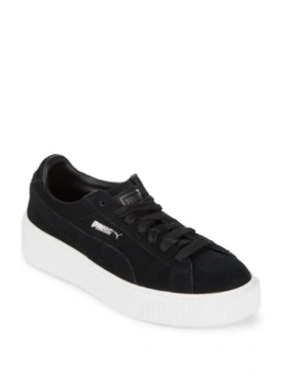 Shop Puma Lace-up Suede Sneakers In Black