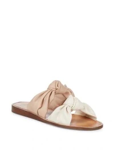 Shop Dolce Vita Pascal Knotted Slides In Nude