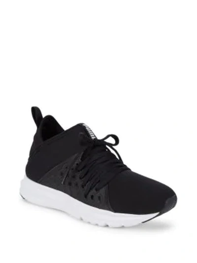 Shop Puma Enzo Logo Lace-up Sneakers In Black