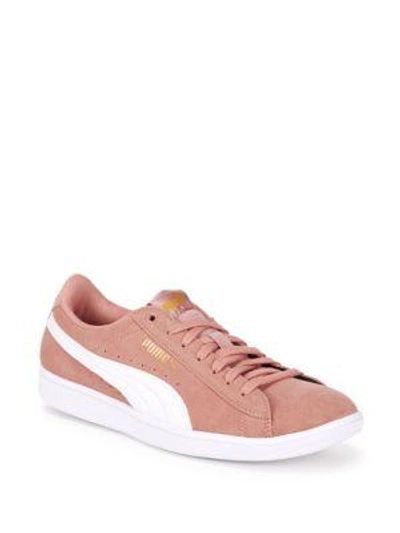 Shop Puma Vikky Suede Sneakers In Pink
