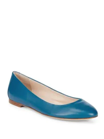 Shop Sergio Rossi Leather Ballet Flats In Blue