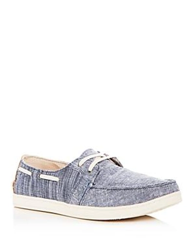 Shop Toms Men's Culver Chambray Boat Shoes In Navy