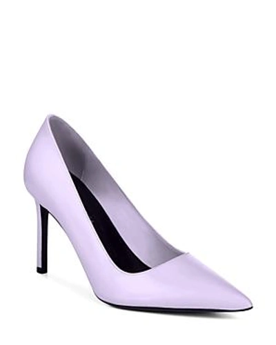 Shop Via Spiga Women's Nikole Leather Pointed Toe High Heel Pumps In Lilac
