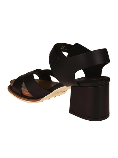 Shop Tod's Ankle Strap Sandals In Black