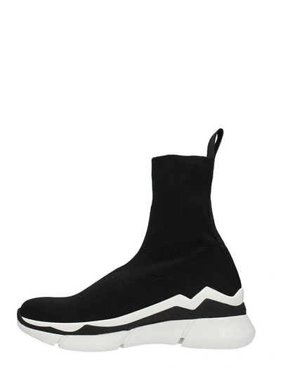 Shop Elena Iachi Black Fabric Socks Sneakers