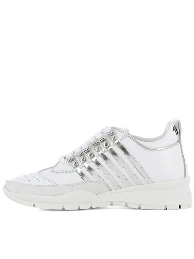 Shop Dsquared2 White Leather Sneakers