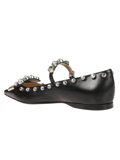 Shop Sergio Rossi Crystal Studs Ballerinas