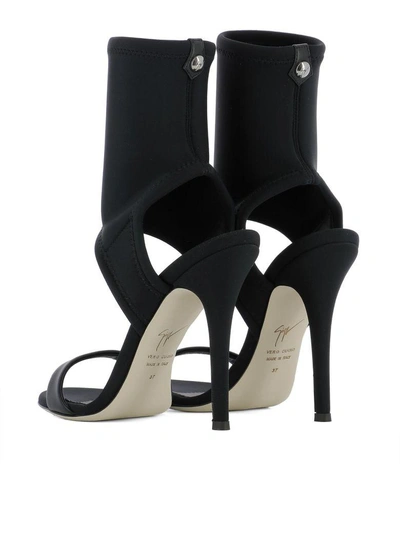 Shop Giuseppe Zanotti Black Fabric Alien 115 Sandals