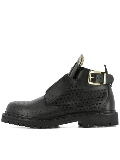 Shop Balmain Black Leather Ankle Boots