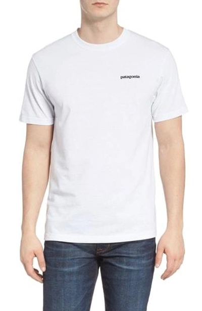 Shop Patagonia Fitz Roy Trout Crewneck T-shirt In White