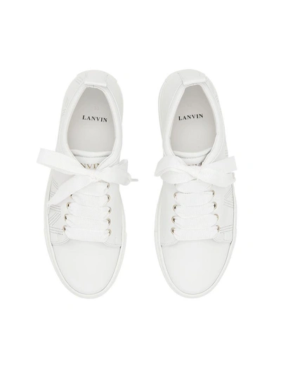 Shop Lanvin Logo Sneakers In Optic Whitebianco