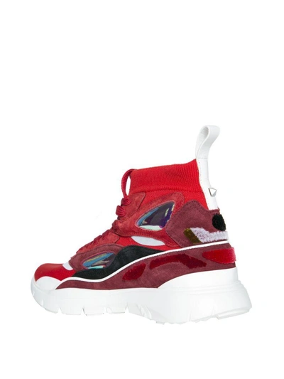 Shop Valentino Suede High-top Sneakers In Rosso