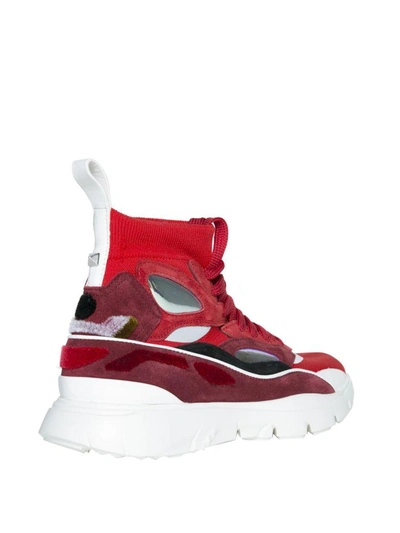 Shop Valentino Suede High-top Sneakers In Rosso