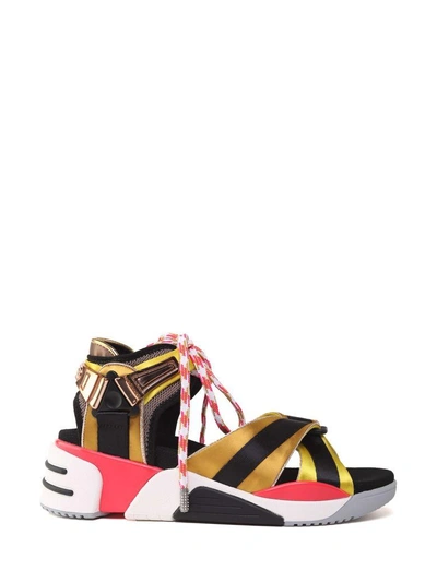 Shop Marc Jacobs Somewhere Sport Mesh And Satin Sandals In Multi