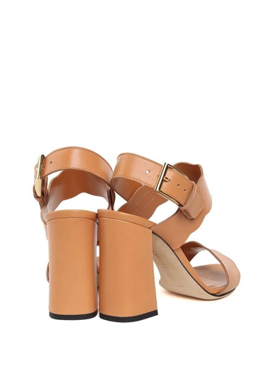Shop Marskinryyppy Leda Leather Sandals In Tan